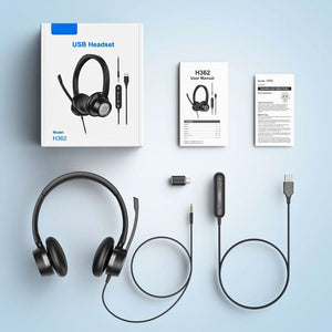 אוזניית USB למשרד עם מיקרופון איכותי והפחתת רעשים , אוזניות On-Ear מבית סמארטקום . מתאים לשימוש כ אודיו אוזניות .