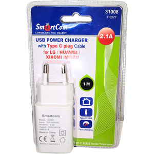 מטען ה-USB של SmartCom - טעינה מהירה ונוחה 📱⚡ , מטען לטלפון מבית סמארטקום . מתאים לשימוש כ 30% מטענים לבית .