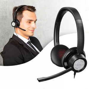 אוזניית USB למשרד עם מיקרופון איכותי והפחתת רעשים , אוזניות On-Ear מבית סמארטקום . מתאים לשימוש כ אודיו אוזניות .