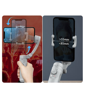 מעמד לטלפון סלולרי מתקפל עם 3 צירים ליציבות ותנועתיות מירבית - גימבל מצלמה נייד לצילום ווידאו ברמה גבוהה ולוולגינג מתאים גם ל iPhone, Xiaomi, Huawei ו- Samsung , גימבל מבית סמארטקום . מתאים לשימוש כ גימבל .