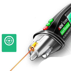 מד עט לבדיקת מתח עם שידור קולי חכם ותצוגת LCD עם אור לילה 12V-1000V עם חיישן אינפרא אדום לאיתור מיקום, חיישן מתח לאיתור חוטים חשמליים , גלאי חשמל בקיר מבית סמארטקום . מתאים לשימוש כ כלי עבודה .