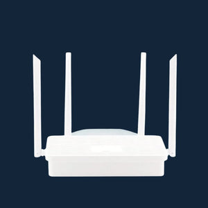 נתב AC1200 Wi-Fi עם רשת כפולה, ואפשרות לעבוד כרפיטר Wi-Fi עם 4 אנטנות בתדרי 2.4GHz ו-5GHz, וחיבור Gigabit Ethernet - הפתרון המושלם לרשת האלחוטית בביתכם! White , ראוטר אלחוטי מבית סמארטקום . מתאים לשימוש כ נתבים אלחוטיים תקשורת .