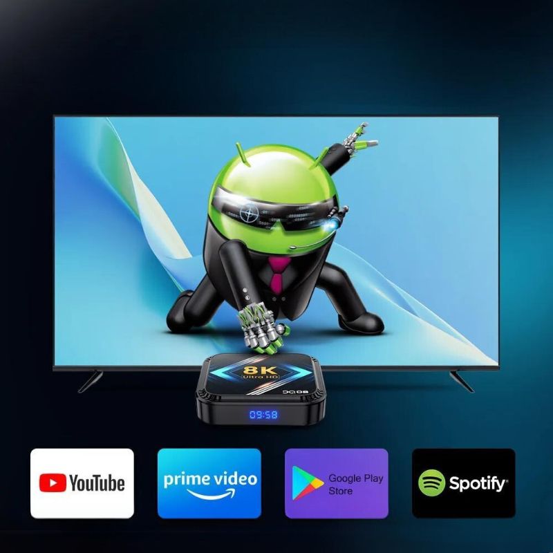 סטרימר איכותי עם אנדרואיד 13, תמיכה בסרטי וידאו 8K, חוויית צפייה מרהיבה ב 4K HDR10+, עם Dual Wifi, Bluetooth, ו Google Voice. מגיע עם 4GB ראם ו 32GB אחסון | Smart TV Box , סטרימר מבית סמארטקום . מתאים לשימוש כ סטרימר .