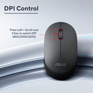 ASUS Bluetooth Silent Mouse MW105 , עכבר אלחוטי מבית Asus . מתאים לשימוש כ .