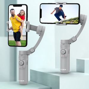 מעמד לטלפון סלולרי מתקפל עם 3 צירים ליציבות ותנועתיות מירבית - גימבל מצלמה נייד לצילום ווידאו ברמה גבוהה ולוולגינג מתאים גם ל iPhone, Xiaomi, Huawei ו- Samsung , גימבל מבית סמארטקום . מתאים לשימוש כ גימבל .