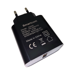 מטען חשמלי 3A עם חיבור USB A מבית SmartCom - הפתרון המושלם לטעינה מהירה ונוחה! 🔋 , מטען לטלפון מבית סמארטקום . מתאים לשימוש כ 30% Black Friday! מטענים לבית ציוד נלווה לטלפונים .