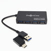 מפצל USB ל-4 יציאות USB 3.0 עם מתאם לחיבור דרך חיבור TYPE C , מתאם USB מבית סמארטקום . מתאים לשימוש כ מפצל USB ציוד נלווה למחשבים .