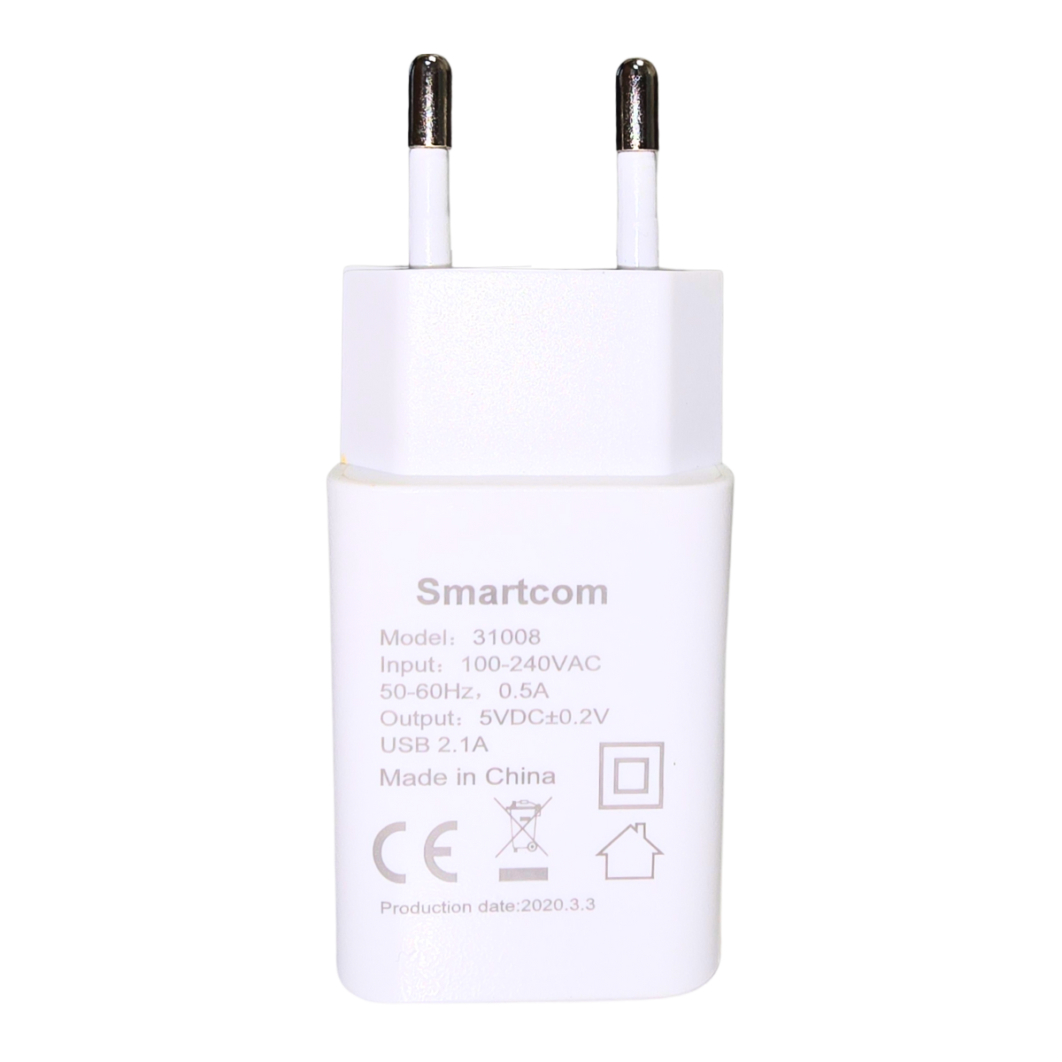 מטען ה-USB של SmartCom - טעינה מהירה ונוחה 📱⚡ , מטען לטלפון מבית סמארטקום . מתאים לשימוש כ 30% מטענים לבית .