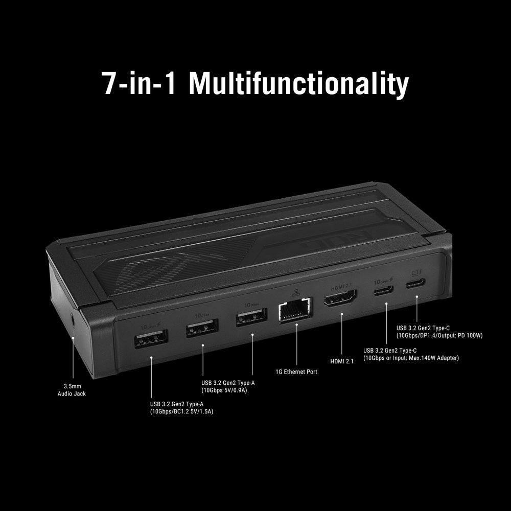 ROG Bulwark Dock (2025) DG300 , תחנות עגינה מבית Asus . מתאים לשימוש כ .