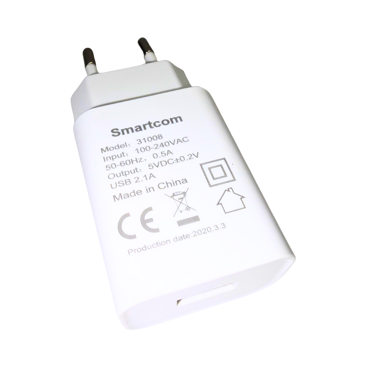 מטען ה-USB של SmartCom - טעינה מהירה ונוחה 📱⚡ , מטען לטלפון מבית סמארטקום . מתאים לשימוש כ 30% מטענים לבית .