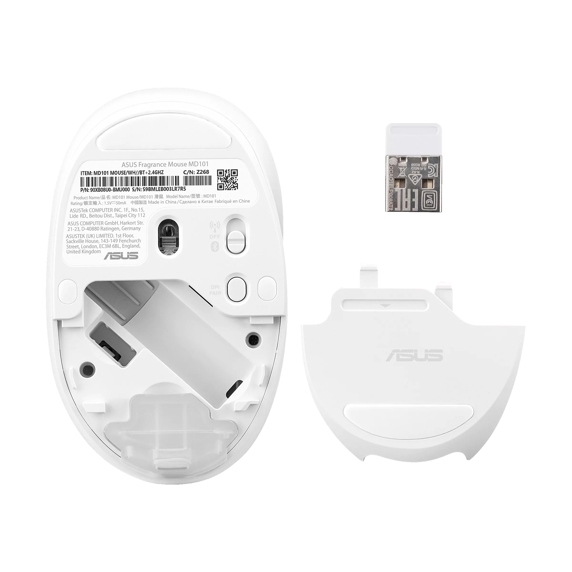 ASUS Fragrance Mouse MD101 , עכבר אלחוטי מבית Asus . מתאים לשימוש כ .
