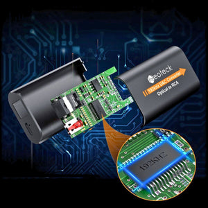 מתאם אודיו דיגיטלי לאנלוגי 24bit/192Khz – ממיר SPDIF אופטי Toslink ל-RCA עם DAC איכותי , מבית סמארטקום . מתאים לשימוש כ RCA אופטי מתאמים .