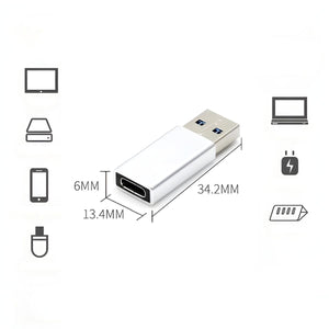 מתאם TYPE C נקבה - ל USB זכר , מתאם USB מבית סמארטקום . מתאים לשימוש כ Type c כבל USB מתאמים .