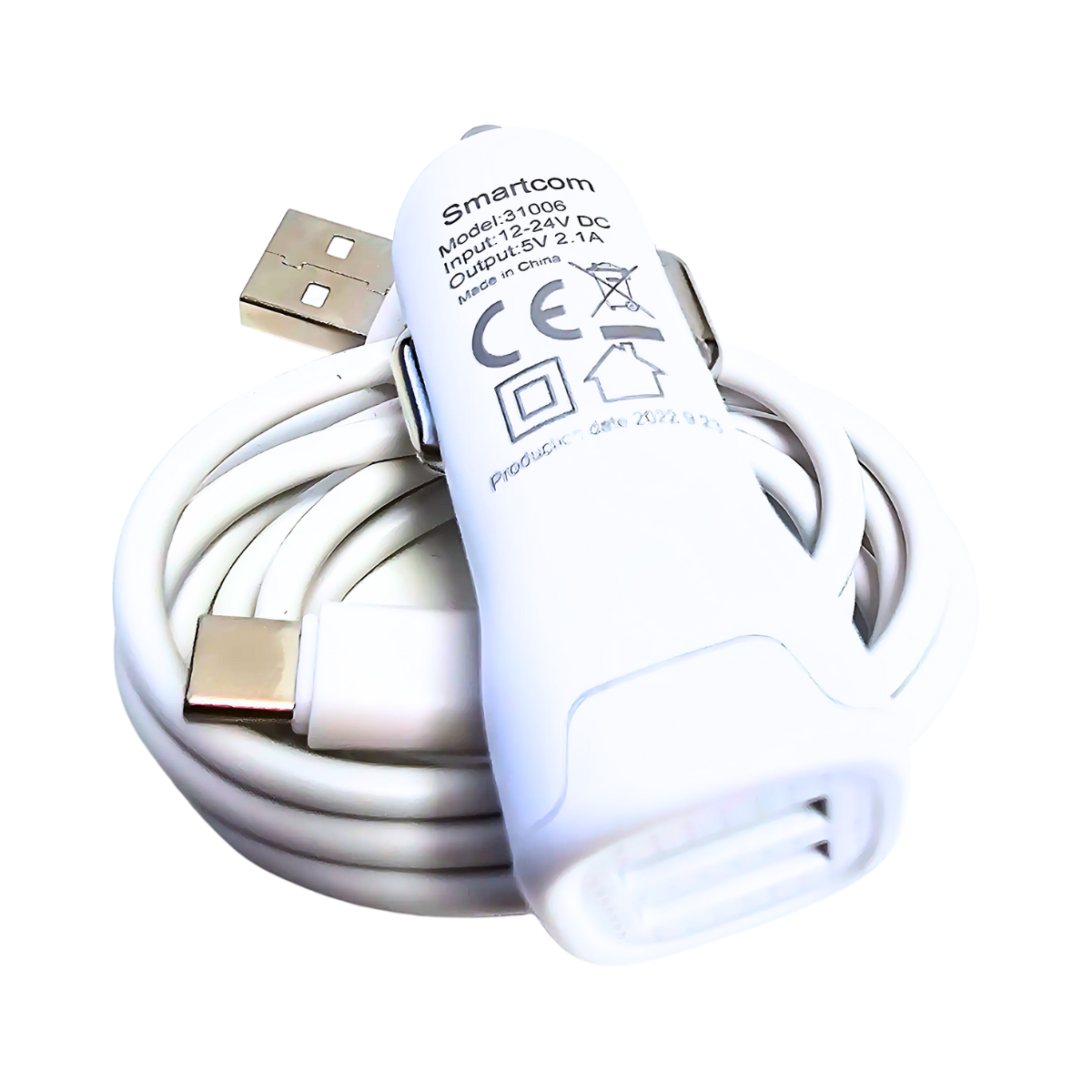 מטען לרכב SmartCom 2.1A עם כבל Type-C – פתרון טעינה מהיר ונוח! 🚗🔋 , מטען לרכב מבית סמארטקום . מתאים לשימוש כ 30% Black Friday! מטענים לרכב ציוד נלווה לטלפונים .