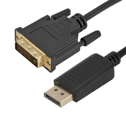 כבל ממיר מ DisplayPort ל DVI באורך 1.8 מטר, כבל ממיר מ DP ל DVI, ממיר למחשבים ולפטופים של HP, Dell, Asus ועוד