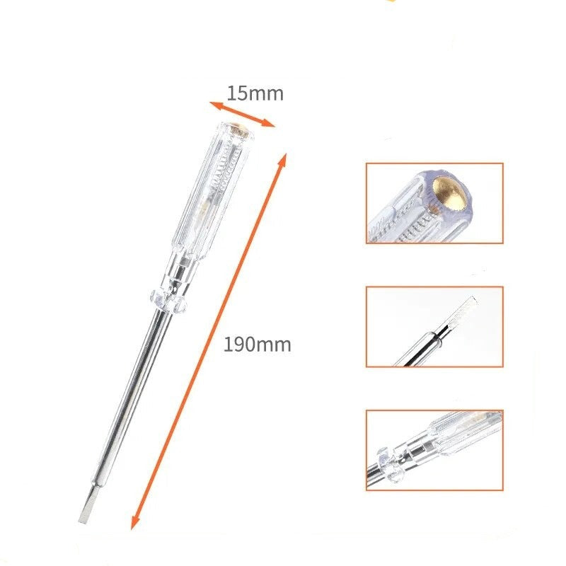 מבחן חשמלי דיגיטלי (טסטר) AC/DC 12-250V עם מברג ואור LED לזיהוי מתח חשמלי - כלי חשמלאי למדוד ולזהות מתח בקלות ובבטחה בפרוייקטים הביתיים והמקצועיים שלכם גדול 100-500V , מברג טסטר מבית סמארטקום . מתאים לשימוש כ כלי עבודה .