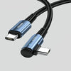 כבל USB Type C ל-USB C בעוצמה של 100W בזווית של 90 מעלות ל- iPad MacBook Pro Xiaomi Samsung Huawei - כבל טעינה מהירה והעברת נתונים באורך 1 מטר