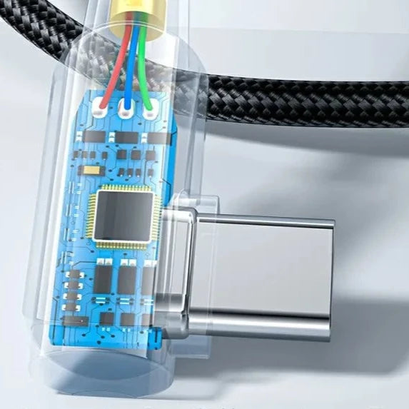 כבל Type C עם זווית 90 מעלות, 100W, 480Mbps ואורך מטר , כבל USB מבית סמארטקום . מתאים לשימוש כ Type c כבל טעינה כבלים .
