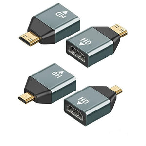 ממיר מיני\מיקרו HDMI ל HDMI, תומך עד 4K 60HZ מתאים למחשב נייד, כרטיס מסך, מצלמה, טלוויזיה, מוניטור | מתאם HD להעברת אודיו ווידאו ברזולוציה גבוהה. , מתאם וידאו מבית סמארטקום . מתאים לשימוש כ hdmi .