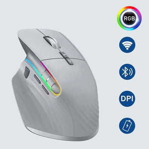 עכבר אופטי נייד אלחוטי 2.4G ו Bluetooth 5.0 למכשירים מרובים - עכבר אופטי למחשב מסודר ליד יד ימין , עכבר אלחוטי מבית סמארטקום . מתאים לשימוש כ עכברים .