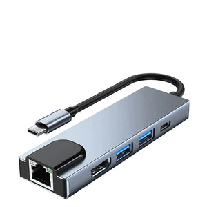 תחנת עגינה 5-11 ב 1 ל-USB-C - מתאם מרובה פונקציות לשלל מכשירים: Xiaomi, MacBook, מחשבים ניידים ועוד - אביזרים למחשבים ולפטופים 5 ב 1 , מתאם USB מבית סמארטקום . מתאים לשימוש כ מפצל USB .