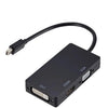 ממיר 3 ב-1 מ Mini DP ל HDMI ,VGA ,DVI, כבל מתאם Mini DP מושלם לחיבור MacBook Pro Air למסך, טלויזיה מקרן ועוד 3 ב 1 מלבן שחור , מתאם וידאו מבית סמארטקום . מתאים לשימוש כ DVI hdmi Mini DP VGA מתאמים .