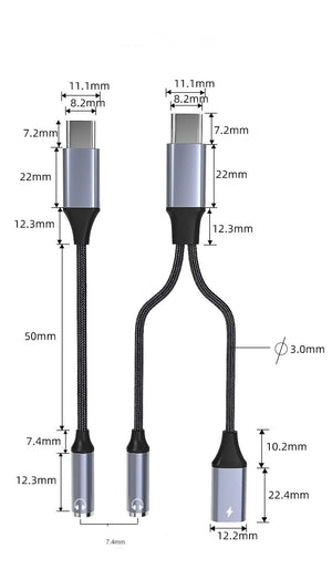 ממיר USB Type C לאוזניות 3.5 מ"מ AUX וטעינה מהירה עד 60W, מתאים גם למקבוק ולסמסונג , כבל אודיו מבית סמארטקום . מתאים לשימוש כ AUX מתאמים .