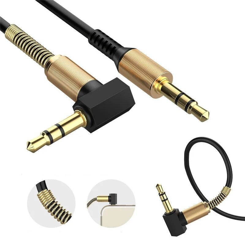 כבל AUX קפיצי זכר לזכר 3.5 מ"מ , כבל אודיו מבית סמארטקום . מתאים לשימוש כ AUX כבל אודיו כבלים .