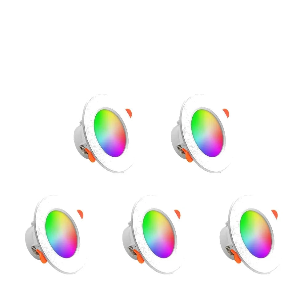 ערכת 4-10 ספוטים RGB חכמים 10W לחור של 75-105 מ"מ | מתאימות ליצירת תקרה חכמה עם בקרת קול לאלקסה ולגוגל הום 5 , פס לד מבית סמארטקום . מתאים לשימוש כ WiFi נורות חכמות .