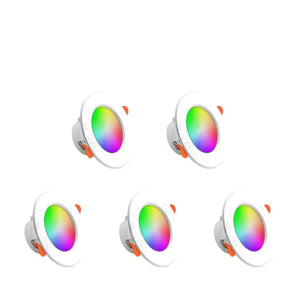 ערכת 4-10 ספוטים RGB חכמים 10W לחור של 75-105 מ"מ | מתאימות ליצירת תקרה חכמה עם בקרת קול לאלקסה ולגוגל הום 5 , פס לד מבית סמארטקום . מתאים לשימוש כ WiFi נורות חכמות .