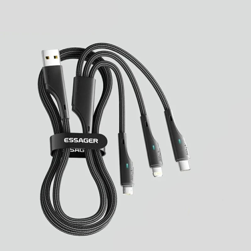 כבל USB מהיר 3 ב-1: מיקרו USB, Type C, ומידע לאייפון 14 13 Samsung Xiaomi Huawei ועוד , כבל USB מבית סמארטקום . מתאים לשימוש כ Type c כבל USB כבל טעינה כבלים .
