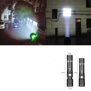 פנס LED עם תאורה חזקה מאוד ועמיד במים, אפשרות לשינוי זום ורצועת נשיאה, 4 מצבי תאורה, טעינת USB , פנס מבית סמארטקום . מתאים לשימוש כ כלי עבודה פנס .
