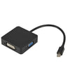 ממיר 3 ב-1 מ Mini DP ל HDMI ,VGA ,DVI, כבל מתאם Mini DP מושלם לחיבור MacBook Pro Air למסך, טלויזיה מקרן ועוד 3 ב 1 ריבוע שחור , מתאם וידאו מבית סמארטקום . מתאים לשימוש כ DVI hdmi Mini DP VGA מתאמים .