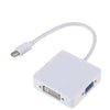 ממיר 3 ב-1 מ Mini DP ל HDMI ,VGA ,DVI, כבל מתאם Mini DP מושלם לחיבור MacBook Pro Air למסך, טלויזיה מקרן ועוד 3 ב 1 ריבוע לבן , מתאם וידאו מבית סמארטקום . מתאים לשימוש כ DVI hdmi Mini DP VGA מתאמים .