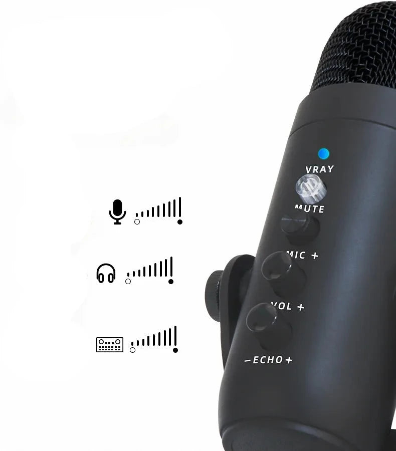 מיקרופון סטודיו קונדנסר מקצועי עם מצב דימוי מהיר להקלטות, משחקים, הופעות בשידור חי ושירה - הפתרון להקלטות איכותיות ברמה הגבוהה ביותר עם ביטול רעשים, התאמה למחשב וטלפון נייד באמצעות יציאת USB. , מיקרופון מבית סמארטקום . מתאים לשימוש כ מיקרופון .