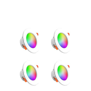 ערכת 4-10 ספוטים RGB חכמים 10W לחור של 75-105 מ"מ | מתאימות ליצירת תקרה חכמה עם בקרת קול לאלקסה ולגוגל הום 4 , פס לד מבית סמארטקום . מתאים לשימוש כ WiFi נורות חכמות .
