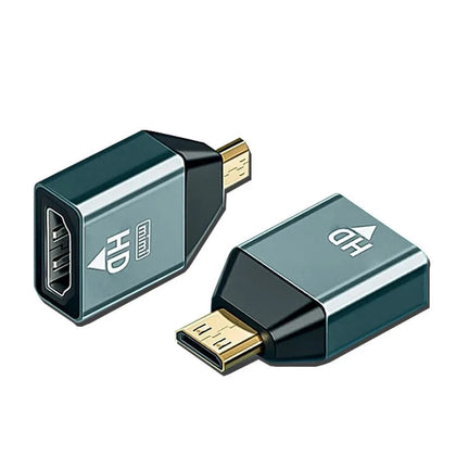 ממיר מיני\מיקרו HDMI ל HDMI, תומך עד 4K 60HZ מתאים למחשב נייד, כרטיס מסך, מצלמה, טלוויזיה, מוניטור | מתאם HD להעברת אודיו ווידאו ברזולוציה גבוהה.