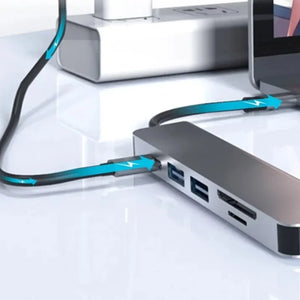 תחנת עגינה 5-11 ב 1 ל-USB-C - מתאם מרובה פונקציות לשלל מכשירים: Xiaomi, MacBook, מחשבים ניידים ועוד - אביזרים למחשבים ולפטופים , מתאם USB מבית סמארטקום . מתאים לשימוש כ מפצל USB .