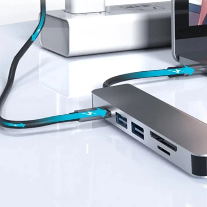 תחנת עגינה 5-11 ב 1 ל-USB-C - מתאם מרובה פונקציות לשלל מכשירים: Xiaomi, MacBook, מחשבים ניידים ועוד - אביזרים למחשבים ולפטופים , מתאם USB מבית סמארטקום . מתאים לשימוש כ מפצל USB .