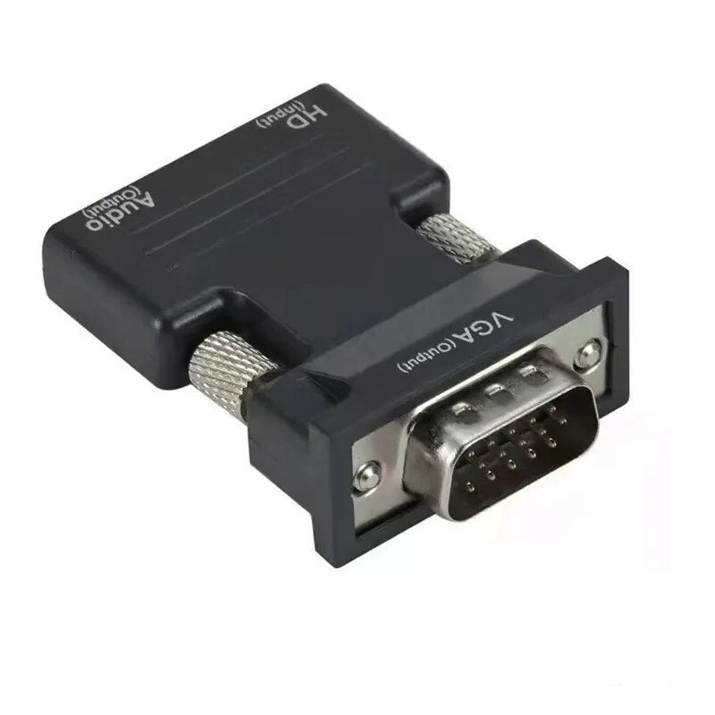 ממיר HDMI ל-VGA עם כבל אודיו 3.5 מ"מ ל-PS4 PC מחשב נייד טלוויזיה מסך מוניטור מקרן 1080P VGA , מתאם וידאו מבית סמארטקום . מתאים לשימוש כ hdmi VGA מתאמים .