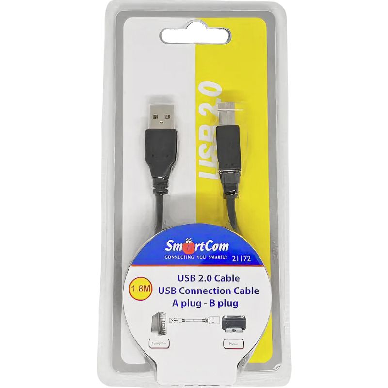 כבל USB למדפסת , כבל USB מבית סמארטקום . מתאים לשימוש כ cable type b כבל USB כבלים .