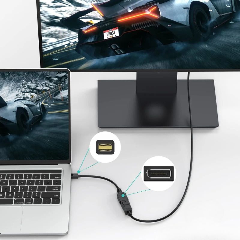Mini Displayport Layout ממיר פורט Mini DisplayPort ל DP באורך 210 מ