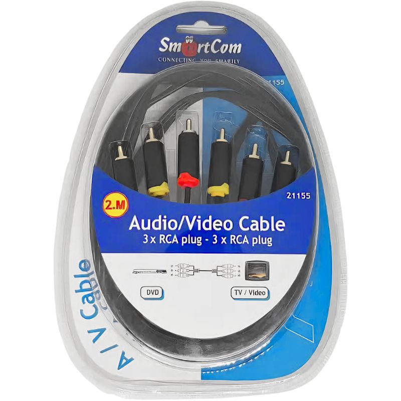 כבל לחיבור מכשירי אודיו/וידאו 3XRCA זכר ל-3XRCA זכר , כבל אודיו מבית סמארטקום . מתאים לשימוש כ cable RCA כבל אודיו כבל לטלוויזיה כבלים .