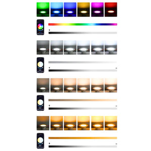 ערכת 4-10 ספוטים RGB חכמים 10W לחור של 75-105 מ"מ | מתאימות ליצירת תקרה חכמה עם בקרת קול לאלקסה ולגוגל הום , פס לד מבית סמארטקום . מתאים לשימוש כ WiFi נורות חכמות .