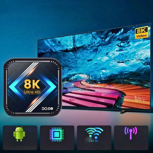 סטרימר איכותי עם אנדרואיד 13, תמיכה בסרטי וידאו 8K, חוויית צפייה מרהיבה ב 4K HDR10+, עם Dual Wifi, Bluetooth, ו Google Voice. מגיע עם 4GB ראם ו 32GB אחסון | Smart TV Box , סטרימר מבית סמארטקום . מתאים לשימוש כ סטרימר .