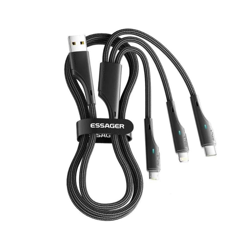 כבל USB מהיר 3 ב-1: מיקרו USB, Type C, ומידע לאייפון 14 13 Samsung Xiaomi Huawei ועוד , כבל USB מבית סמארטקום . מתאים לשימוש כ Type c כבל USB כבל טעינה כבלים .