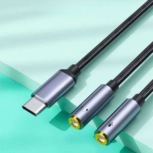 ממיר כרטיס קול חיצוני USB C 7.1 עם צ'יפ HiFi DAC לסמסונג שיאומי אייפד - כניסת USB C, לשני יציאות 3.5mm לחיבור אוזניות ורמקול , מתאם אודיו מבית סמארטקום . מתאים לשימוש כ AUX Type c מתאמים .