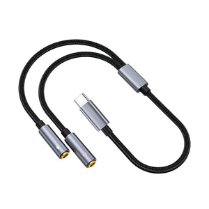 ממיר כרטיס קול חיצוני USB C 7.1 עם צ'יפ HiFi DAC לסמסונג שיאומי אייפד - כניסת USB C, לשני יציאות 3.5mm לחיבור אוזניות ורמקול , מתאם אודיו מבית סמארטקום . מתאים לשימוש כ AUX Type c מתאמים .