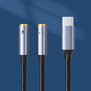 ממיר כרטיס קול חיצוני USB C 7.1 עם צ'יפ HiFi DAC לסמסונג שיאומי אייפד - כניסת USB C, לשני יציאות 3.5mm לחיבור אוזניות ורמקול , מתאם אודיו מבית סמארטקום . מתאים לשימוש כ AUX Type c מתאמים .