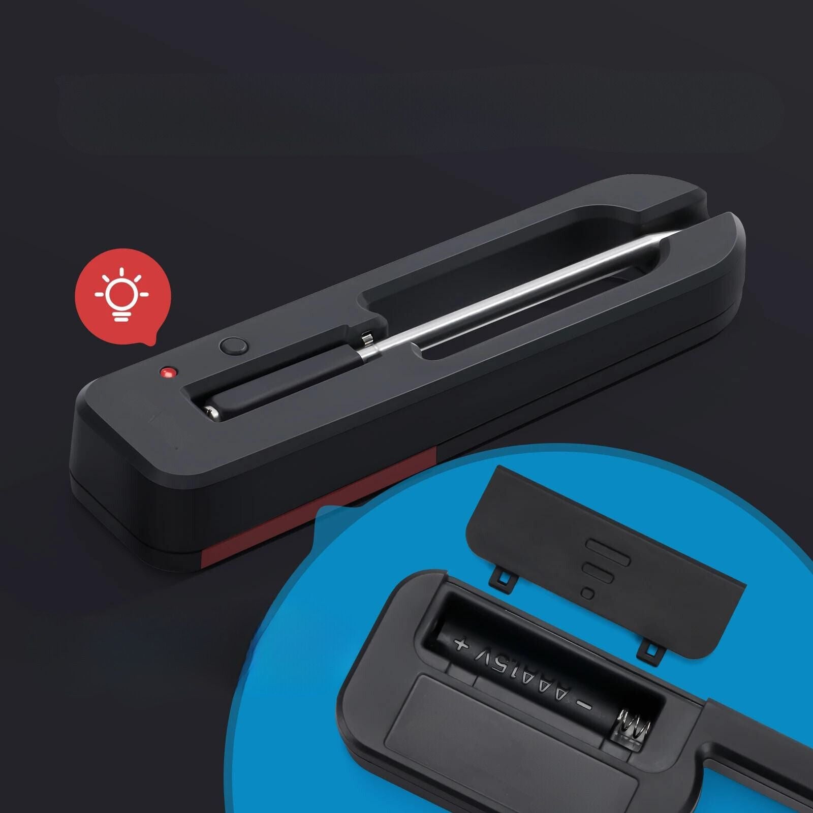 מד חום חכם אלחוטי עמיד במים IP67 מבית עם בקרת אפליקציה לבשר במנגל, תנור, עישון ורוטיסרי , מדחום לעל האש מבית סמארטקום . מתאים לשימוש כ בישול חכם .